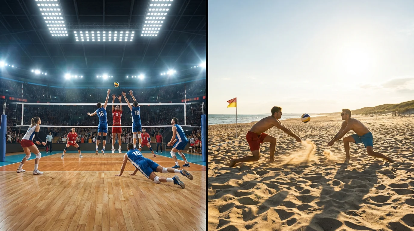 Hallenvolleyball und Beach Volleyball im Vergleich für Sportwetten